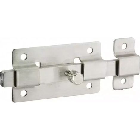 Verrou pour porte de meuble targette inox pêne plat 75 mm (1/2)