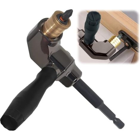 Renvoi d'Angle 90° en Métal pour Visseuse et Perceuse Adaptateur de Perçage et Vissage en Espaces Restreints (1/5)