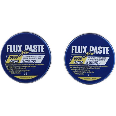 Pâte à souder Flux UV50 2 pièces, crème d'étain sans corrosion, accessoires de soudure professionnels pour réparation électronique. (1/5)