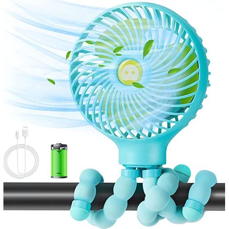 BDD Ventilateur USB, mini ventilateur silencieux, ventilateur de poussette avec trépied flexible, portable réglable à 3 vitesses, adapté pour le camping, le bureau, le sport, les voyages, poussette US (1/5)