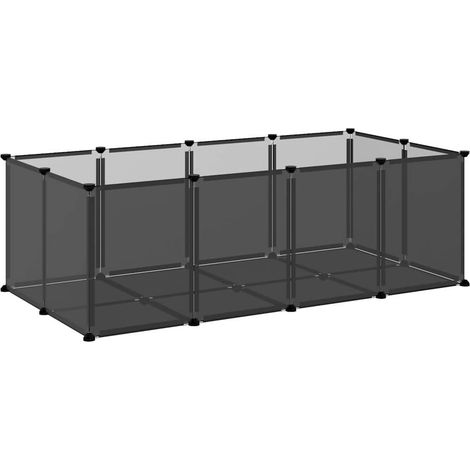 vidaXL Jaula para animales pequeños negro PP y acero 144x74x46,5 cm (1/2)