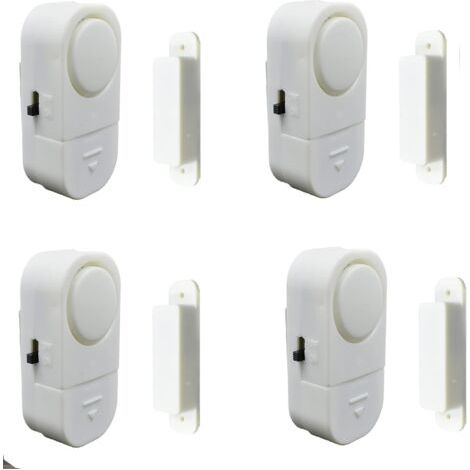BUNTHAUS 4 Packs Alarmes de Porte et de Fenêtre pour Sécurité des Enfants,Sécurité de Maison,Sécurité du Bureau,Capteurs Alarme Antivol Magnétiques,Alarmes de Porte et de Fenêtre,Piles Gratuites (1/5)
