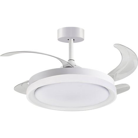Ventilatore dc kigali bianco/bianco, 4 pale retrattili, 72w led 300040006000k, al.35xd.108/50cm