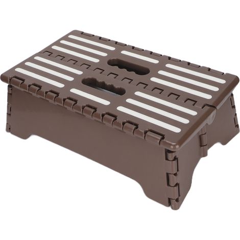 Tabouret Marche Marron Antidérapant Pliable Pratique Repose-Pieds Portable pour Voiture Baignoire Porte (1/5)