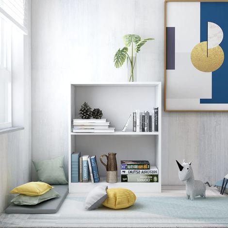 Bibliothèque,Étagère de Rangement Ouvert,Étagère livres Blanc 60 x 24 x 74,5 cm Bois d'ingénierie - DH22402 (1/5)