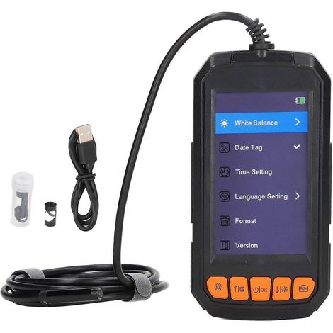 Industrielles Endoskop mit 4,3-Zoll-Display, 5,5-mm-Objektiv, 2-Megapixel-Inspektionskamera und Akku