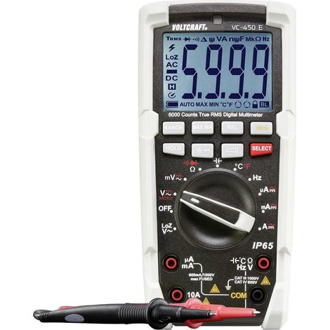 VOLTCRAFT VC-450 E Multimetro portatile digitale Protetto contro getti d acqua (IP65) CAT III 1000 V, CAT IV 600 V Disp (1/5)