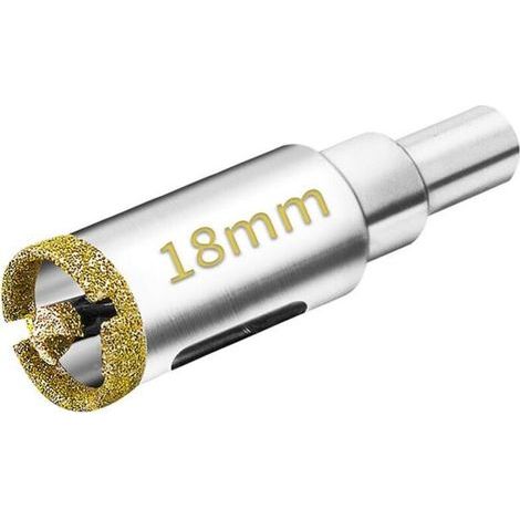 18mm Scie Cloche Diamantée avec Mèche Pilote. Foret Trépan Diamant pour Carrelage. Porcelaine. Verre. Marbre et Céramique (1/5)