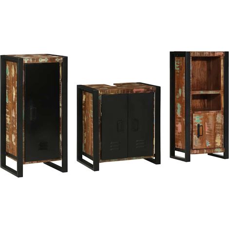 Maison Exclusive - Set di mobili per il bagno 3 pcs Legno Recuperato Massello