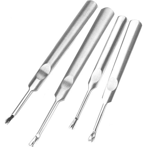 4 Outils de Sculpture sur Cuir en Acier Inoxydable, Type U/V, pour Gravure et Rainurage DIY (1/3)