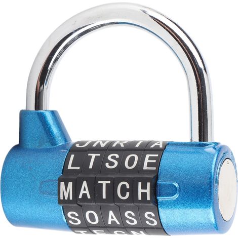 Cadenas à code 5 chiffres alliage de zinc anse en acier trempé résistant antirouille pour valise casier gym (1/5)