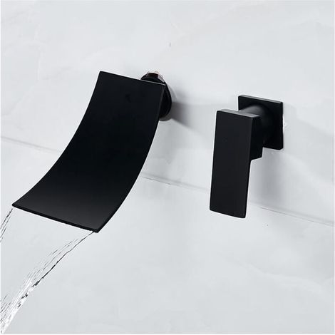 Wandmontierte Wasserfall-Badezimmerarmatur – Moderne Einhebel-Badewannenarmatur, Chrom