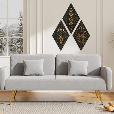 Phases de lune - Décoration murale - Mandala - En bois - Style bohème - Pour chambre à coucher, salle à manger, salon, bureau, cuisine, couloir (1/3)