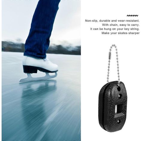 Affûteur de patins à glace en plastique, pierre blanche en grès pour l'entretien des patins - Réglable et portable (1/5)