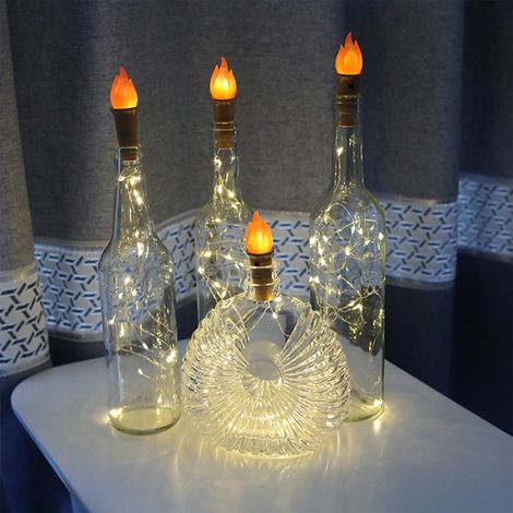 10 Flaschenkorkenlichter, batteriebetriebene LED-Lichterkette mit Draht für Hochzeitsfeiern und Esstische (1/3)