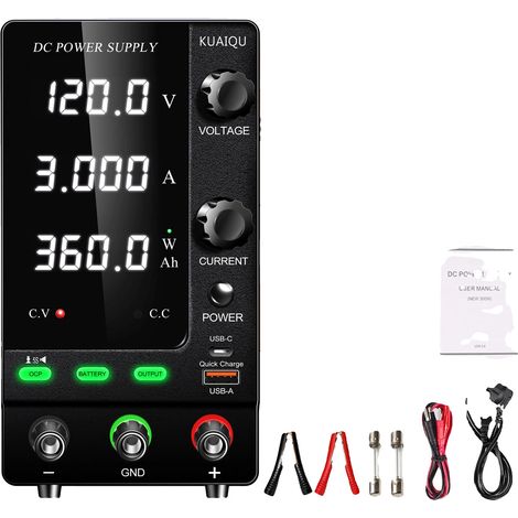 Gleichstromnetzteil, einstellbare Spannung, Dauerleistung, 120 V, 3 A, 360 W, 220-V-EU-Stecker (1/2)