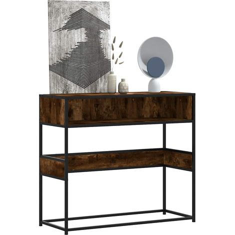 Konsolentisch Räuchereiche 90x35x80 cm Holzwerkstoff