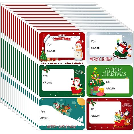 120 étiquettes cadeaux de Noël, étiquettes et autocollants « Joyeux Noël » (1/5)