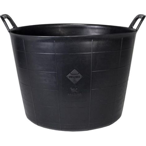 Rubi – Auge plastique 40 litres noire – Polyéthylène haute densité – Poignées renforcées – Pour transport matériaux – 88778