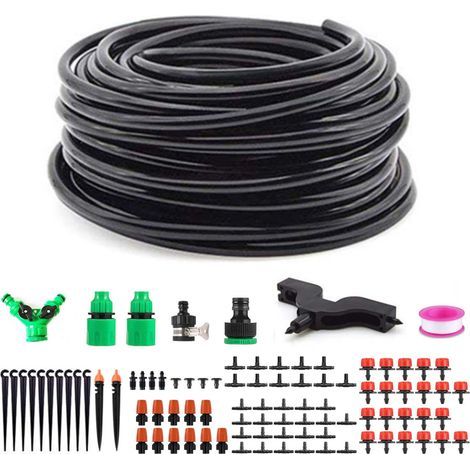 Rosvola Système d'irrigation goutte à goutte de jardin, Kits d'arrosage automatiques par Micro pulvérisation, atomisation 40m/1574,8 pouces. (1/5)
