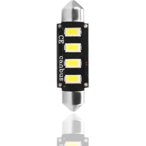 2 Ampoules LED Canbus C5W 12V 2.3W 42mm Blanc