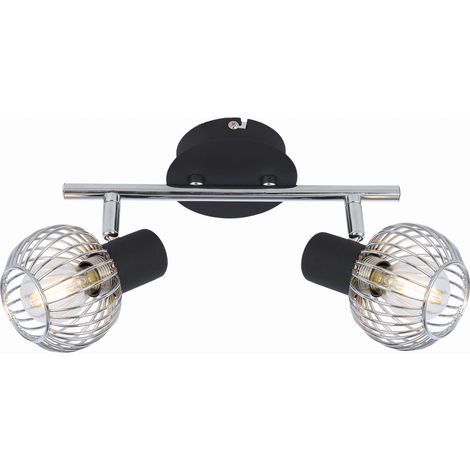 Plafoniera Candellux OSLO 92-61843 cromo/nero 2xE14