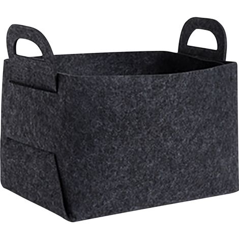 Panier De Rangement En Feutre - Panier Pour Linge Sale - Pliable - Gris Foncé - 1 Pièce