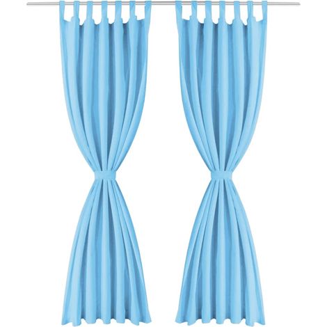 Maison Exclusive - Vorhänge Mikro-Satin 2 Stk. mit Schlaufen 140 (1/4)