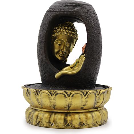 Fontaine d'Eau de Table - 30 cm - Bouddha Doré & Vitarka Mudra- Vendu par 1 (1/3)