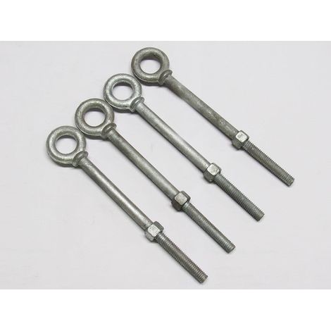 X4 5/8" X 6" Galvanised Longshank Eyebolts with Nut - 16MM X 152MM Shoulder Collared (1/2)