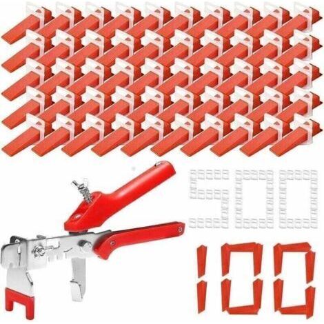 Kit Nivellement Carrelage avec 500 Pinces Cale Carrelage Pour Carreaux De 2 Mm, 100 Nivellement Carrelage Cales Réutilisables Et 1 Pince à Carreaux Pour La Pose De Carreaux Au Mur Et Au Sol - 60 (1/4)