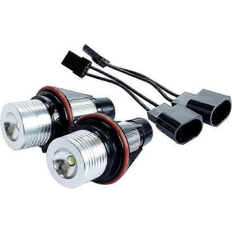 Lot de 2 ampoules LED neuves pour feux de position latéraux, avec anneau halo Angel Eye, sans erreur, compatibles BMW E39, E53, E60, E61, E63 et X5. Remplacement automatique. (1/4)