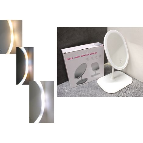 Spiegel, LED Spiegel oval 26 x 19 cm WEISS einseitig ZYT-50503