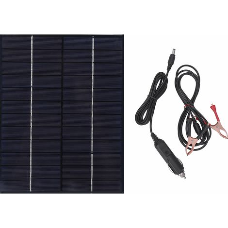 Panneau solaire portable 6.5W 12V/5V pour chargeur de voiture, batterie et téléphone mobile (1/5)