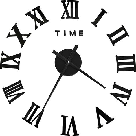 Horloge murale 3D Design moderne Noir 100 cm XXL