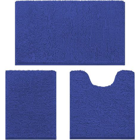 Lot de 3 Tapis de bain, Chenille, Antidérapant, Absorbant, Salle de bain (1/5)