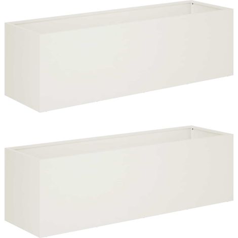 Cache-pot de jardin 2 pc Blanc 80 x 30 x 30 cm vidaXL