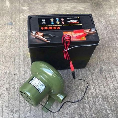 Souffleur d'air pour barbecue DC12V portable et léger, ventilateur électrique pour barbecue en extérieur - 60W (1/4)