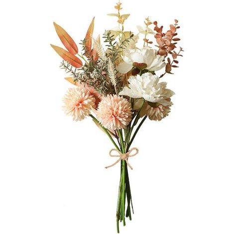 [Días franceses] Flores artificiales, plantas de seda artificial, ramo de hortensias para el hogar, arreglos florales para bodas, centro de mesa floral (champán) (1/5)