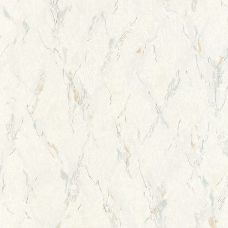 Papier peint bureau, couloir & salle de bain | Papier peint effet marbre beige & vert | Tapisserie beige salon & chambre adulte - 10,05 x 0,53 m (1/2)