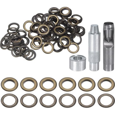 100Pcs Kit d'Outils pour Œillets en Cuivre de 20mm Couleur Bronze (1/5)