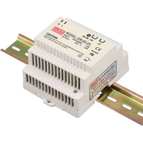Transformateur Sonnette Vidéo - 12 V 5 A - Alimentation 100-240 V - Rail DIN - 93 x 78 x 56 mm (1/3)