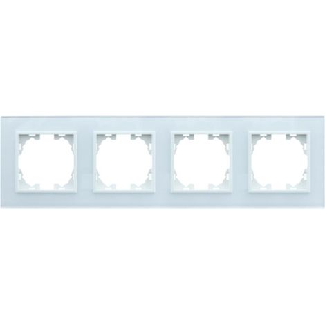 IluminaShop - Marco de Cristal Empotrable Blanco para 4 Modulos Serie wLux (1/2)