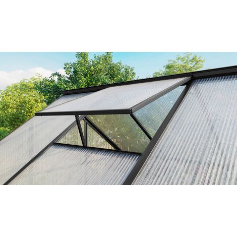 Vitavia Dachfenster für Gewächshaus "Triton" ohne Verglasung, schwarz, aluminium