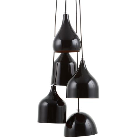 Lámpara de techo 5 luces de metal negro moderna decoración interior exterior Savio