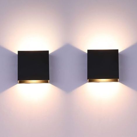 Applique Murale Intérieure LED 6W Aluminium Lampe Murale 3000k Applique Murale Chambre, Salon, Couloir (Noir) (1/5)