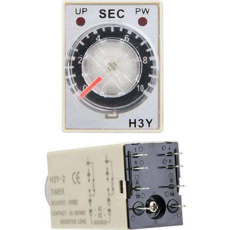 Relais temporisé Haofy H3Y-2 24V avec temporisation réglable (1/5)