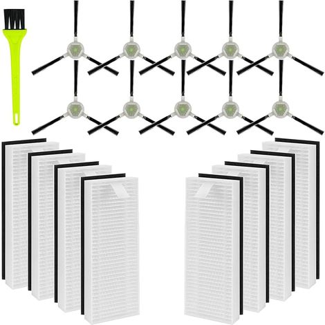 FOREHILL Accessoires Filtre pour Lefant M1, 8 Filtres HEPA, 10 Brosses Latrales, Robots Aspirateurs pices de rechange (1/4)