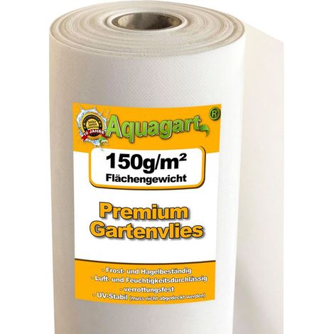 5 m² film de paillage, feutre de paillage anti-mauvaises herbes, bâche anti-mauvaises herbes, bâche de paillage, toile de paillage 150 g / m² blanc 1 m de large (1/5)
