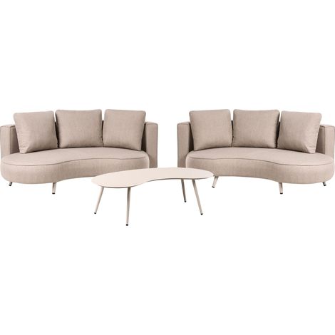 Garden Lounge Set with Table 6 Seater PARORI Beige (1/5)